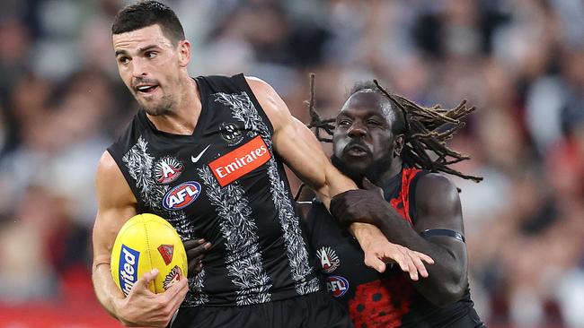 Scott Pendlebury looks set to spend a lot more time in defence for Collingwood this season. Picture: Michael Klein