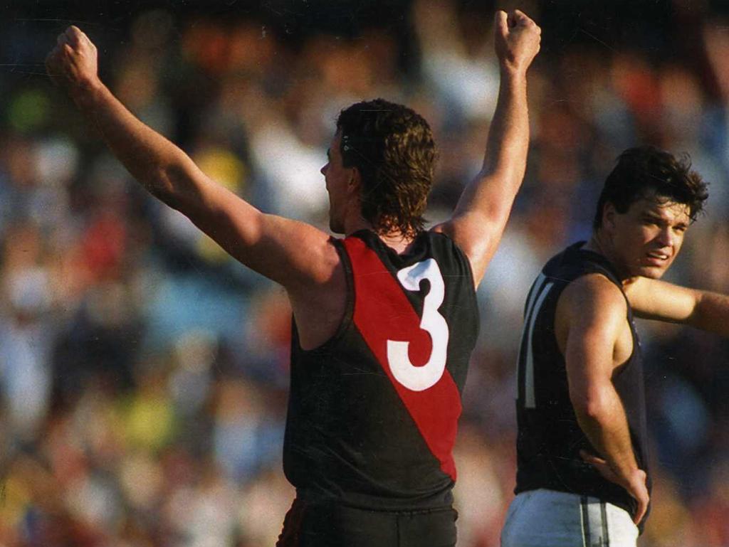 Salmon shows his delight after the 1993 grand final. Picture: News Corp Australia