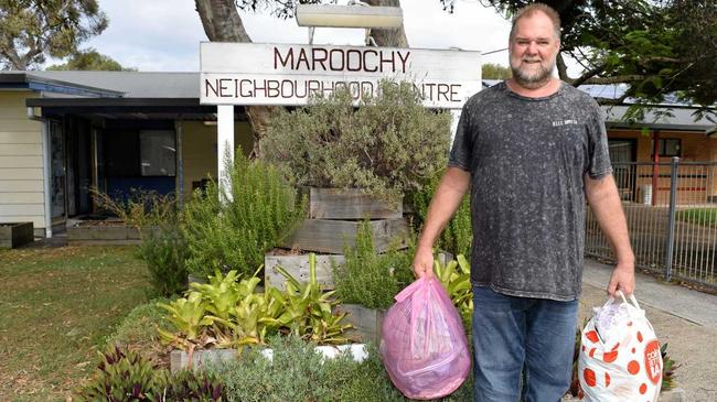 COMMUNITY SUPPORT: Mark Ellis holds a fraction of the bags donated for the Homeless Health Care Day. Picture: Eden Boyd