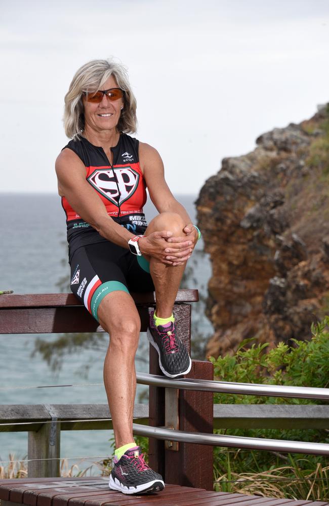 Jenny Alcorn, a 57 year old triathlete who recently won world 55-59 female in Hawaii pictured at Miami. Photo: Steve Holland