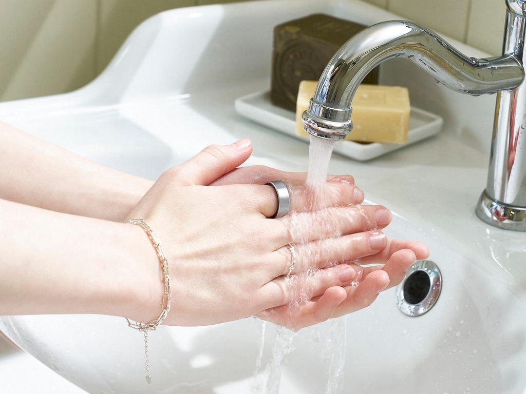 Samsung's Galaxy Ring is water resistant to 100 metres. Picture: Samsung