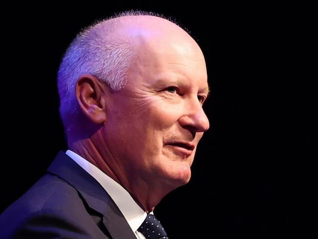 SYDNEY, AUSTRALIA - MARCH 06: AFL Chairman Richard Goyder speaks on stage during the 2024 AFL season launch at Roslyn Packer Theatre on March 06, 2024 in Sydney, Australia. (Photo by Mark Metcalfe/Getty Images)