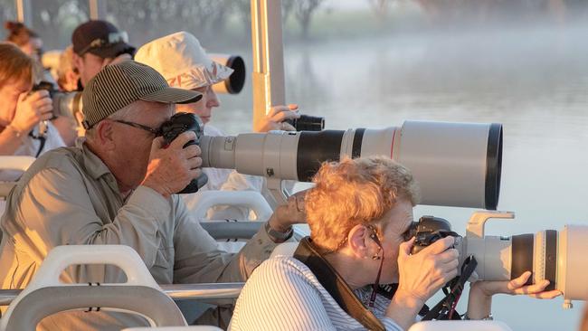 Serious photographic hardware at Kakadu Bird Week. Picture: Sarah Burgess