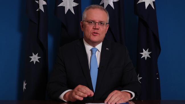 Prime Minister Scott Morrison slammed the ‘repugnant’ doctored image. Picture: Adam Taylor