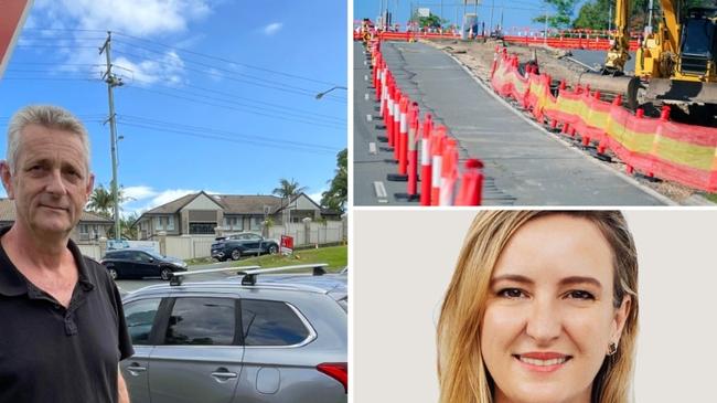 The marathon Cotlew Street road works and street blockages has sparked a protest led by Ashmore resident Drew Barrett. Area councillor Brooke Patterson is explaining the closures.