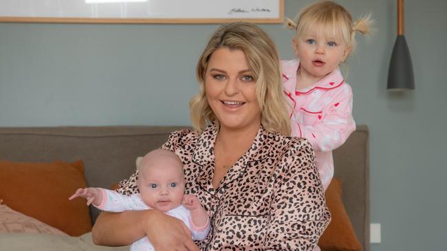 Emma Hawkins has opened up on a medical scare which saw her newborn daughter flown to hospital. Picture: Jason Edwards 