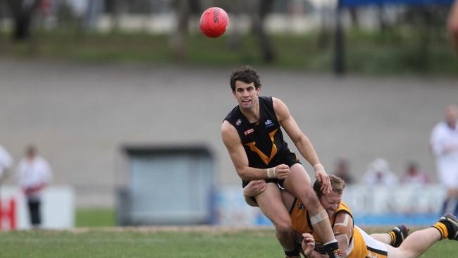 Happy Valley veteran Justin Schurgott during the 2012 SFL grand final. Picture: Happy Valley Football Club