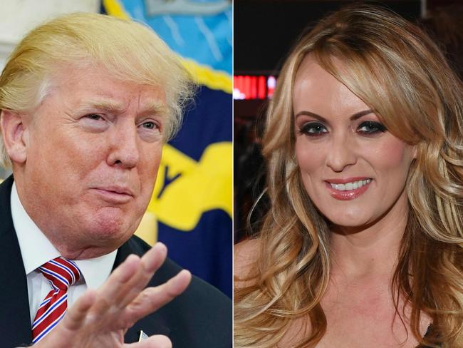 Former US President Donald Trump and adult film star Stormy Daniels. Picture: AFP/Getty