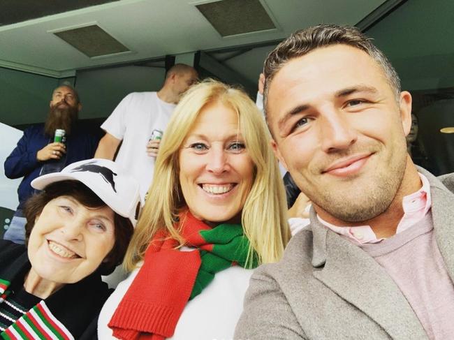 Sam Burgess with his mum Julie and grandmother Valerie. Picture: Instagram