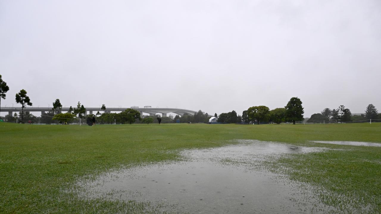 Wet weather conditions forced day two of the BMW Australian PGA Championship 2025 at Royal Queensland Golf Club to be abandoned. (Photo by Bradley Kanaris/Getty Images)