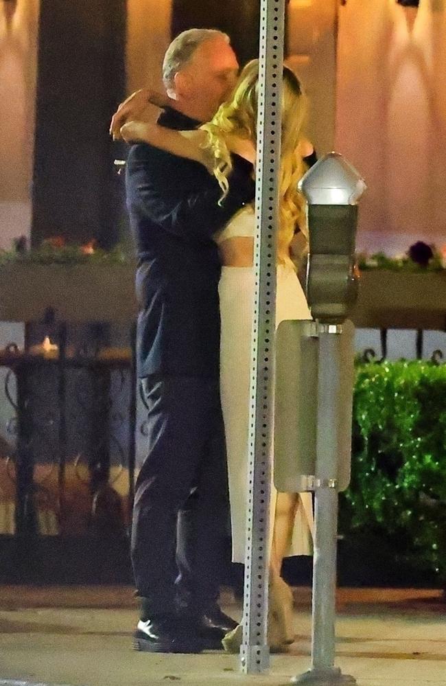 The duo couldn’t keep their hands off each other while on a dinner date at Cipriani's in LA on Thursday night. Picture: BACKGRID