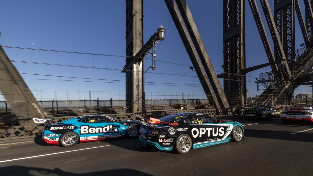 Supercars launch the 2025 season with a driver over the Sydney Harbour Bridge. Pic: Supplied.