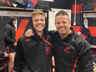 Morphett Vale Football Club father/son duo Dylan and Max Sampson after lining up in the same team. Picture :Supplied