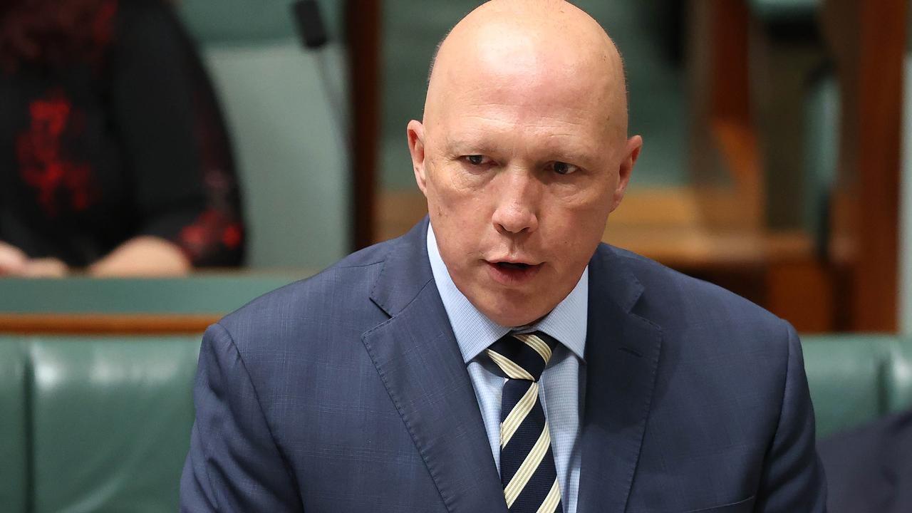 Peter Dutton says he finds the silence ‘quite remarkable’. Picture: NCA NewsWire/Gary Ramage