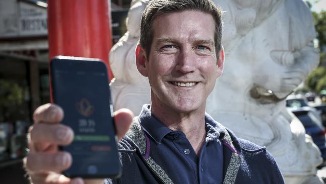 UWAI founder and CEO Simon Henry has developed an app to make it easier for Chinese tourists to get around South Australia. Picture: AAP/MIKE BURTON