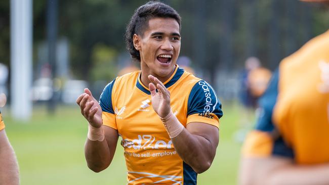 Sua Faalogo Start of NRL Storm season. Players at training. Picture: Jason Edwards