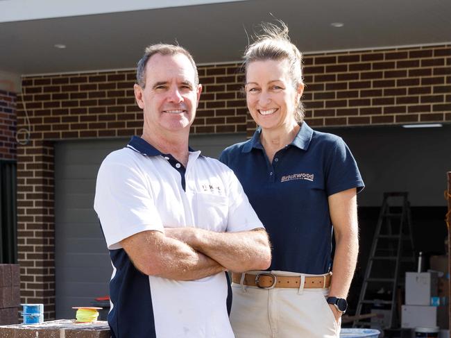 DAILY TELEGRAPH. Cost of building your own home. Builder James Brickwood & wife Ann-Maree Brickwood own their own construction company. Pictured at one of their construction projects in Penshurst. 08/02/2024. Picture by Max Mason-Hubers