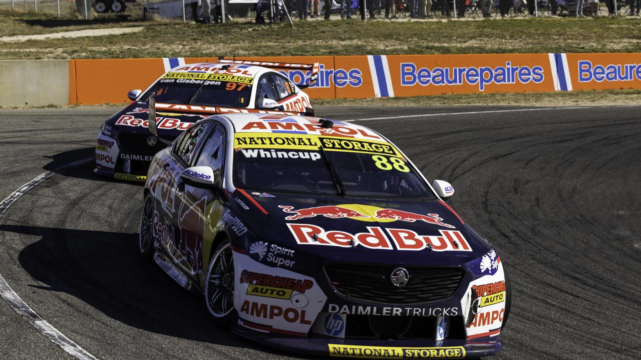 Jamie Whincup ended Shane van Gisbergen six-race winning streak to start 2021 at Symmons Plains on April 18, 2021. Photo: Getty Images
