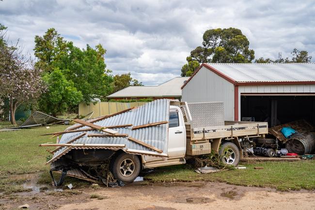 Huge storms late Sunday caused a massive flash flood in the middle of the night in Eugowra, with houses washed off their foundations, and cars and other items strewn though the town. Picture: Chris Watson/Farmpix Photography