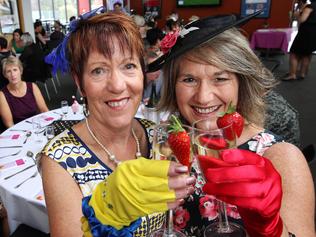 Donna Abell and Carol Edmunds both of Burnie at the Burnie Tennis Club