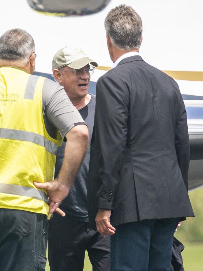 Tom Hanks touches down on the Gold Coast to begin filming his role in Baz Luhrmann's Elvis Presley biopic. Picture: Â©MEDIA-MODE.COM