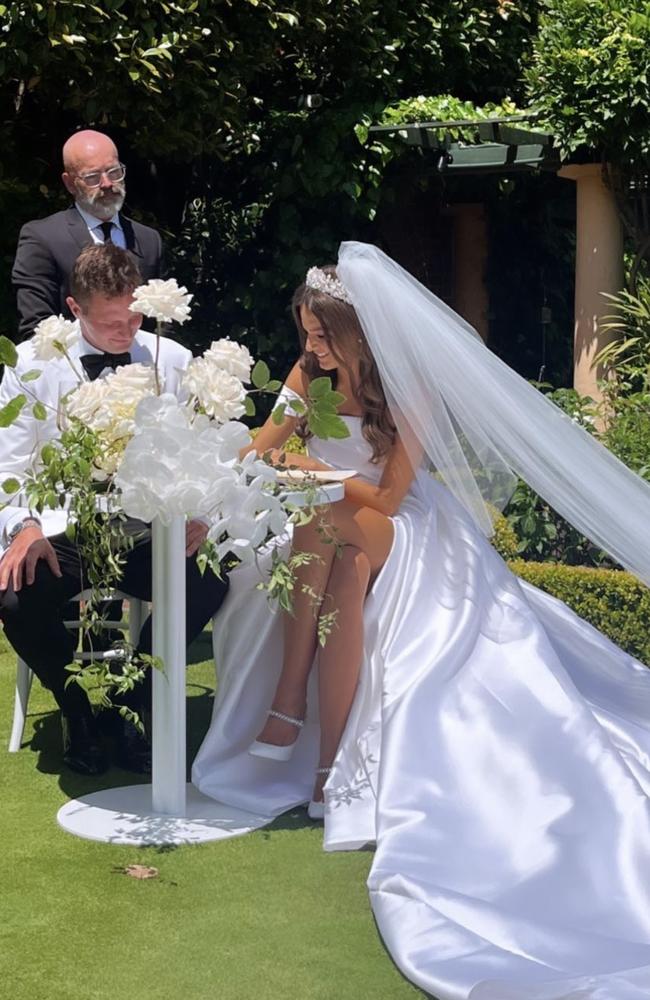 The bride wore two stunning white gowns. Picture: Instagram