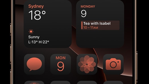 You can customise the home screen with iOS 18. Picture: Supplied