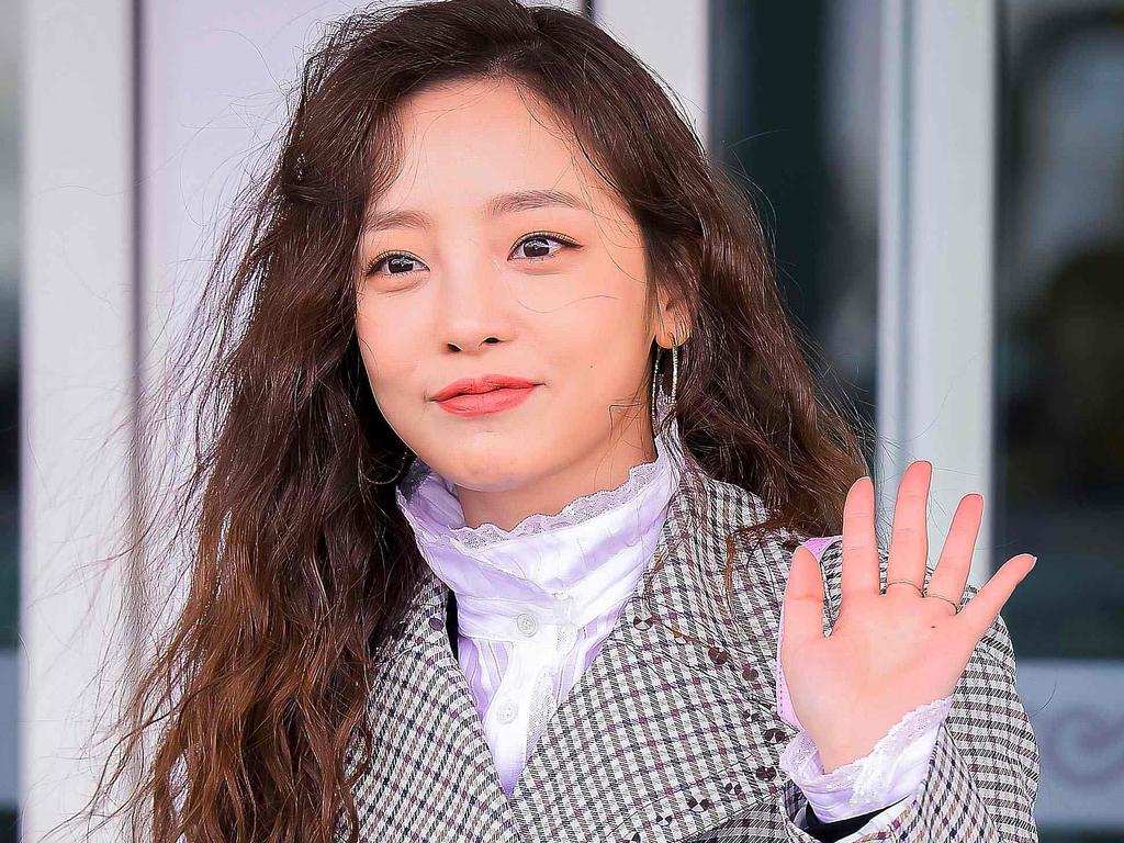 K-Pop star Goo Hara arriving at Incheon International Airport, west of Seoul. Picture: AFP