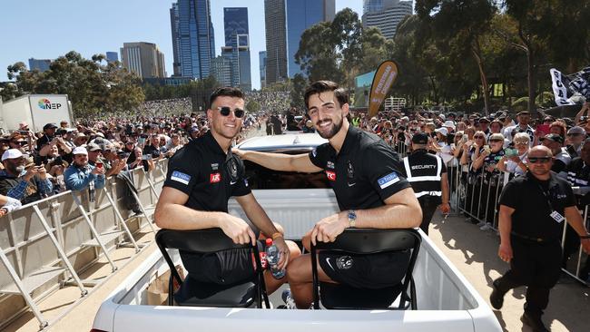 Nick and Josh Daicos back on dry land for the 2023 edition. Picture: Michael Klein