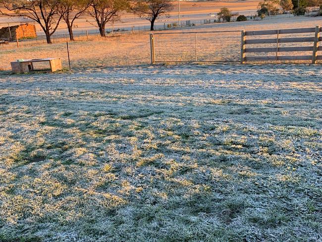 Icy conditions at Penna, near Sorell, this morning. Picture ANNA CORNISH