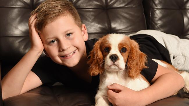 Jack with his dog, Frankie. Jack suffered from anxiety. Picture: Lawrence Pinder