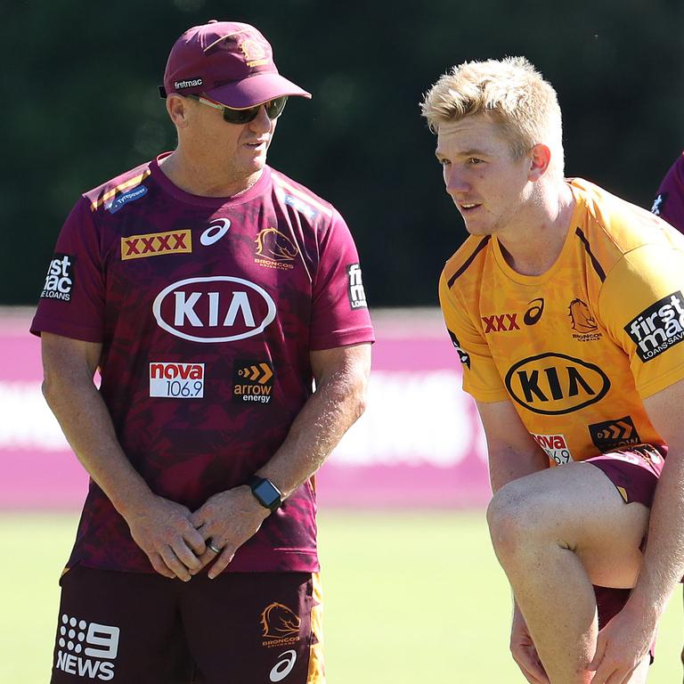 Kevin Walters (L) questioned Tom Dearden’s ability when he was at the Broncos. Picture:: Liam Kidston.