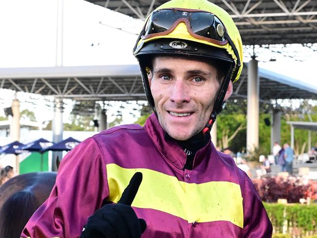 Numerian races clear to win the Hollindale Stakes for jockey Jamie Mott and trainer Annabel Neasham at the Sunshine Coast. Picture: Grant Peters - Trackside Photography