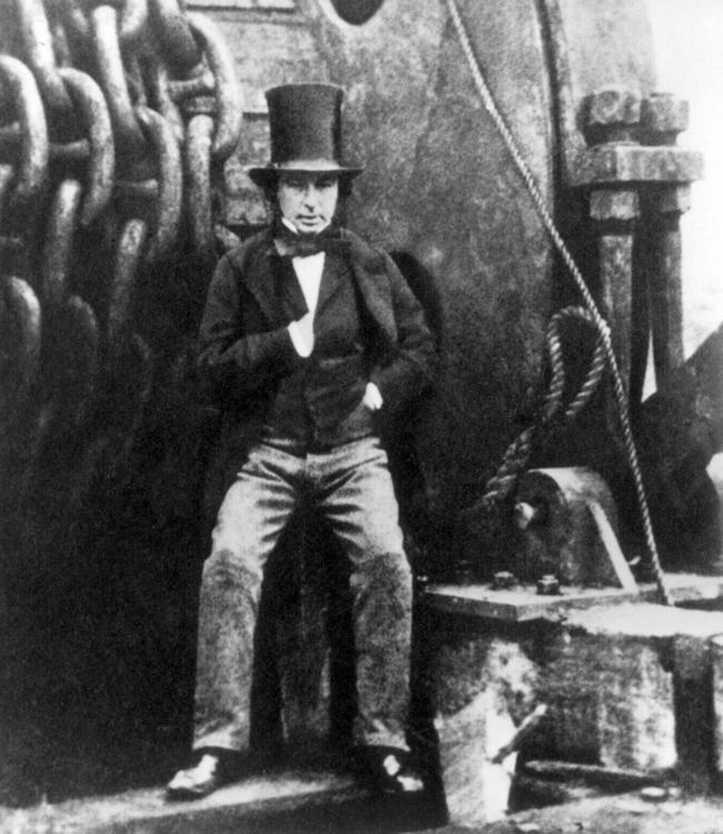 Engineer Isambard Kingdom Brunel during building of SS Great Eastern in 1857.