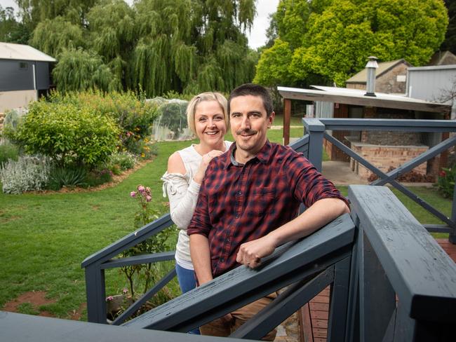 Brad and Fiona Sappenberghs at the vacant cafe site in Hahndorf where they will open their new Comida restaurant early next year. The cafe was previously Seasonal Garden ownwd by Silvia Hart.Picture: Brad Fleet