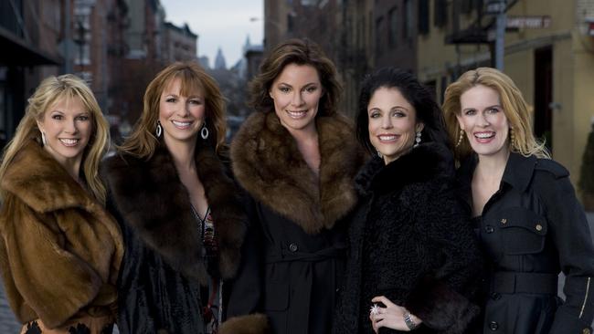 Bethenny Frankel (second from right) in the original series of <i>The Real Housewives of New York</i>.