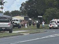 A alleged car thief was arrested in dramatic scenes outside Hervey Bay Aquatic Centre