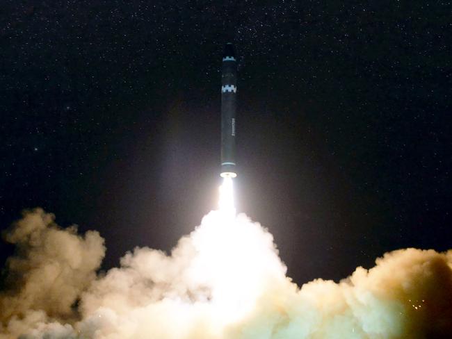 North Korea's Hwasong-15 missile which has can reach most part of the US. Picture: KCNA