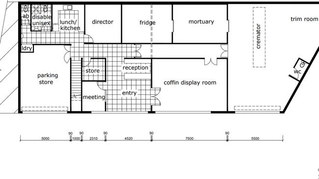 Floor plans for the crematorium, which will back on to an aged care facility at Bethania.