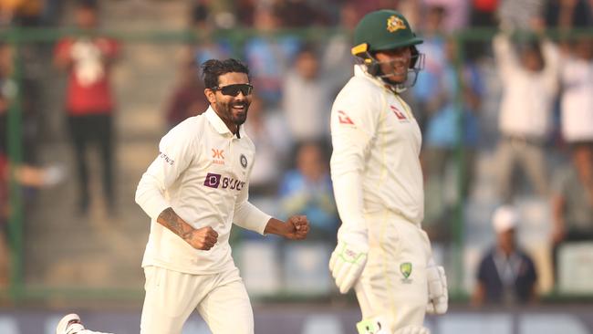 Ravi Jadeja gets the big wicket of Usman Khawaja.