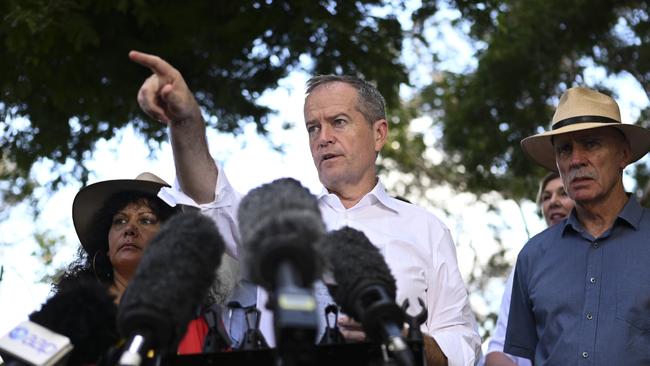 Bill Shorten takes questions in Darwin on Thursday. Picture: AAP 