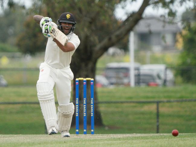 DDCA cricket Turf 2: Cranbourne v HSD. HSD batter Triyan De Silva. Picture: Valeriu Campan