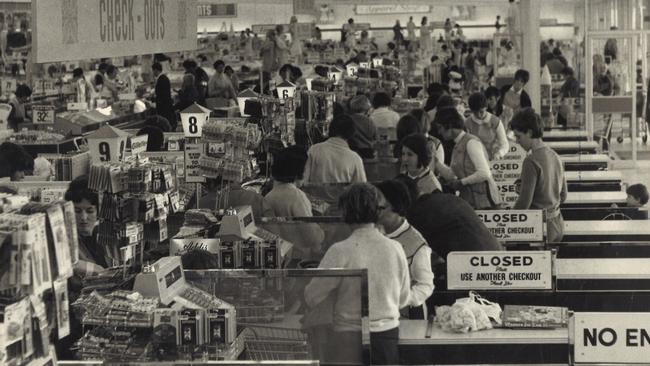 Check-outs at the East Burwood Kmart, after almost three months of trading.