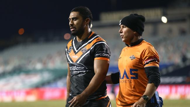 Robert Jennings is also in doubt after suffering a hamstring injury while scoring a try. Picture: AAP