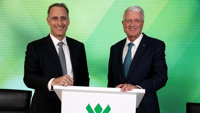 Wesfarmers chief executive Rob Scott and chairman Michael Chaney are reporting improving sales growth for the conglomerate’s retail arms as lockdowns are eased. Picture: Colin Murty/The Australian