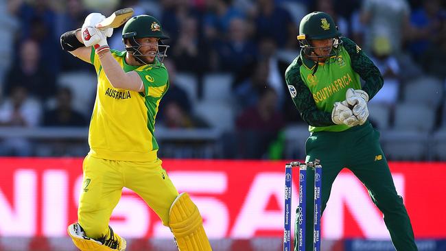 David Warner and Quinton de Kock in action during the 2019 World Cup. Picture: Clive Mason/Getty Images