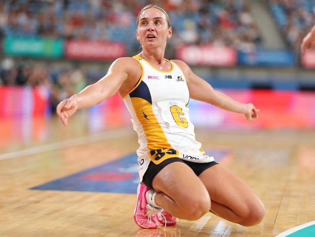 Liz Watson of the Lightning reacts during the 2024 Suncorp Team Girls Cup in Sydney. Picture: Mark Metcalfe/Getty Images for Netball Australia.