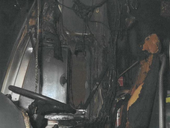 The Sacre Coeur Catholic Girls School bus was a write-off after a fire lit by Cameron McCracken.