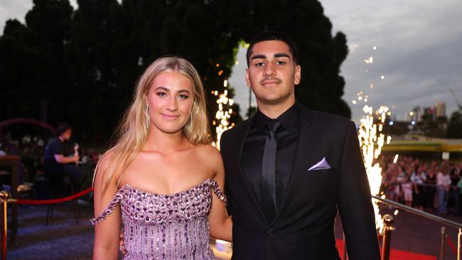 Sarah Elliott and Ethan Johal at the Emmanuel College class of 2025 formal at HOTA for Gold Coast at Large. Picture, Portia Large.