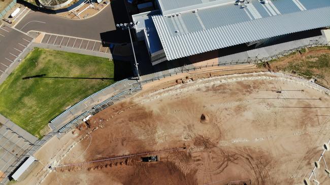 An Ariel view of the Central Oval upgrade in Port Augusta